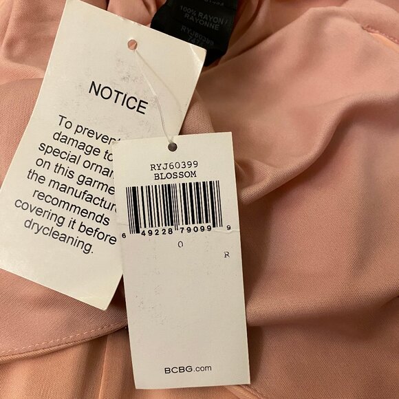 Vintage NWT Women BCBGMAXAZRIA Peach/Blush Backless Maxi Column Dress Gown Size - Picture 11 of 11
